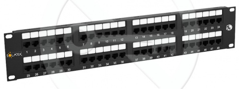SX48-5E-UTP-BK - 19" patch panel, 2U, 48x RJ45 CAT5E UTP