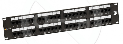 SX48-6-UTP-BK - 19" patch panel, 2U, 48x RJ45 CAT6 UTP