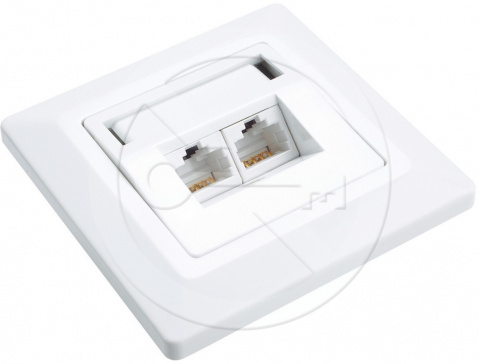 SX9-2-5E-UTP-WH - zásuvka 2x RJ45 CAT5E UTP
