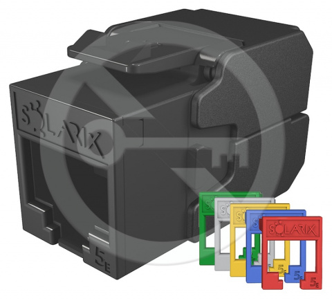 SXKJ-5E-UTP-RAL-SA - Solarix keystone CAT5E samořezný, RAL FIT moduly, SECURE CAP