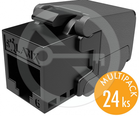SXKJ-6-UTP-BK-SA - samořezný keystone CAT6 UTP, multipack 24 ks
