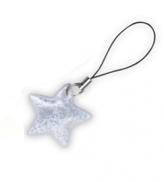 taháček reflexní na zip Hvězda bílá