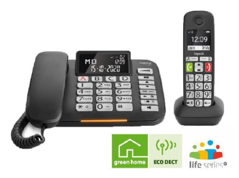 Telefon šňůrový s bezšňůrovým sluchátkem Gigaset DL780 Plus, černý