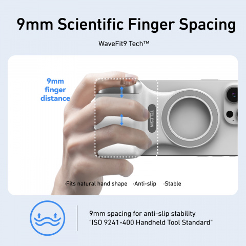 Telesin MagSafe Creator Grip Combo - držák telefonu s přísvitem a Bluetooth