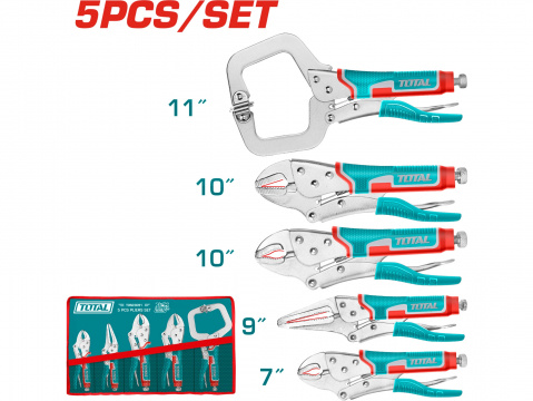 TOTAL Kleště rychloupínací, sada 5ks TOS23091