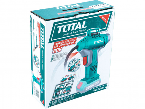 TOTAL kompresor AKU, 20V Li-ion, bez baterie a nabíječky TACLI2001