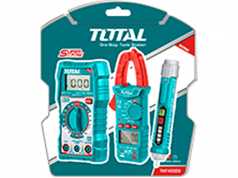 TOTAL Sada digitálního multimetru, multimetru klešťového a zkoušečky AC napětí, Total