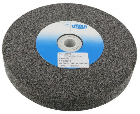 TYROLIT Brusný kotouč pro stolní kotoučové brusky 175x25x32 P36 10A36P5AV17, šedý