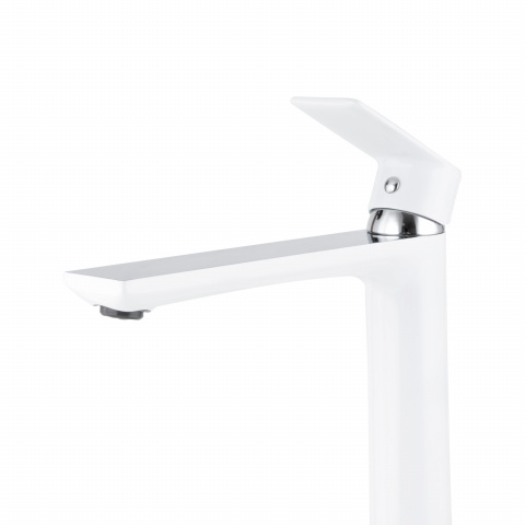Umyvadlová baterie MIXXUS PREMIUM ALEX 001 HIGH (NUT) WHITE-CHROME, bílý-chrom | ALEX 001 HIGH (NUT) WHITE-CHROME