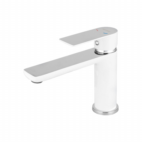 Umyvadlová baterie MIXXUS PREMIUM ALEX 001 LONG (NUT) WHITE-CHROME, bílý-chrom | ALEX 001 LONG (NUT) WHITE-CHROME
