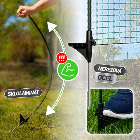 Univerzální zelená ohradníková síť, nevodivá FIX, délka 15 m, výška 65 cm