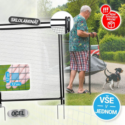 Univerzální zelená ohradníková síť, nevodivá FIX, délka 20 m, výška 80 cm