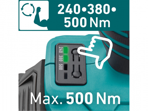 utahovák rázový 1/2" aku SHARE20V, 500Nm, BRUSHLESS, bez baterie a nabíječky 8791815