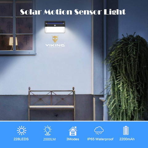 Venkovní solární LED světlo s pohybovým senzorem Viking M328 SET