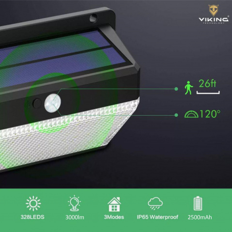 Venkovní solární LED světlo s pohybovým senzorem Viking M328
