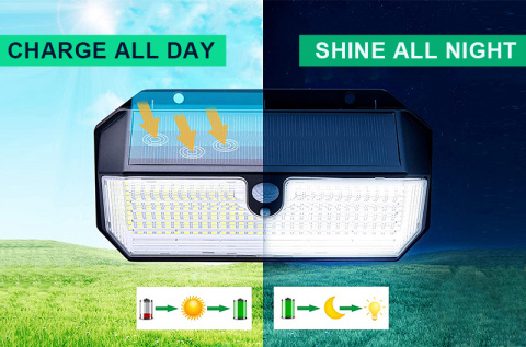 Venkovní solární LED světlo s pohybovým senzorem VIKING S282