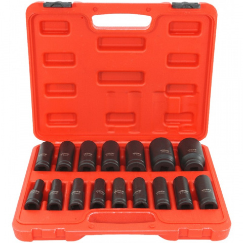 VERKE Gola ořechy šestihranné kované prodloužené 1/2" sada 16kusů 10-32mm V39462