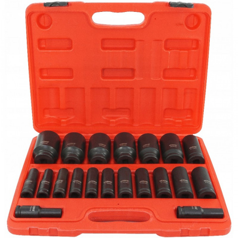 VERKE Gola ořechy šestihranné kované prodloužené 1/2" sada 20kusů 10-38mm V39463