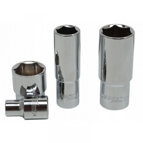 VERKE PREMIUM Gola ořechy 1/2" nástrčné hlavice krátké a prodloužené sada 10-24mm