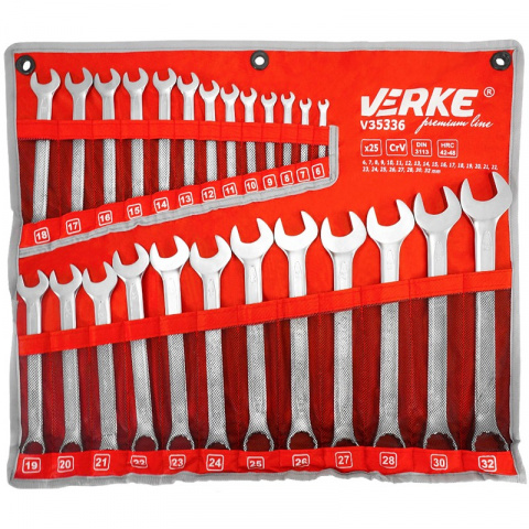 VERKE PREMIUM Klíče očkoploché sada 25 kusů 6-32mm V35336