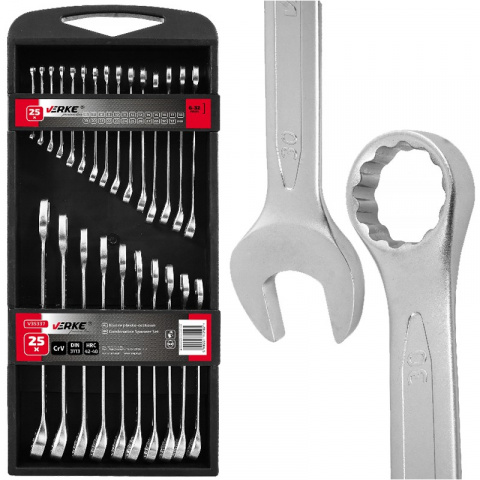 VERKE PREMIUM Klíče očkoploché sada 25 kusů 6-32mm v kazetě V35337