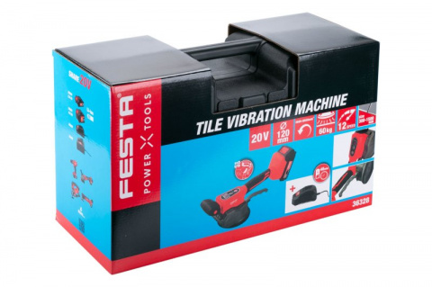 Vibrační přísavka na dlažbu 125mm AKU FESTA SHARE20V baterie 2A a nabíječka 2,4Ah