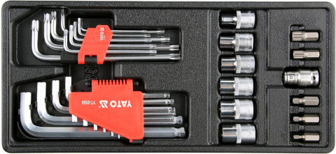 Vložka do zásuvky, YT-55451, klíče Torx a Imbus,  sada 31 kusů, Yato