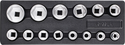 Vložka do zásuvky, YT-55457, klíče nástrčné, 3/4", sada 19 – 55 mm, 14 kusů, Yato