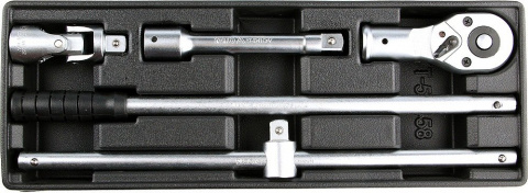 Vložka do zásuvky, YT-55458, ráčna, prodloužení, páka, kloub, 3/4", sada 4 kusy, Yato