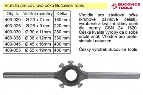 Vratidlo pro závitová očka 55x19 mm Bučovice Tools