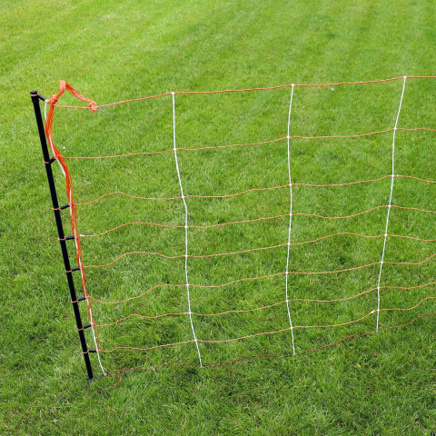 Vyztužená oranžová síť STANDARD pro elektrický ohradník pro ovce, kozy, výška 90 cm, 50 m, 1 hrot
