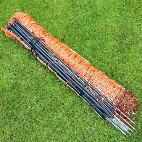 Vyztužená oranžová síť STANDARD pro elektrický ohradník pro ovce, kozy, výška 90 cm, 50 m, 1 hrot