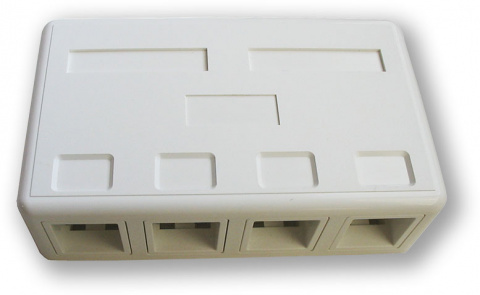 WO-014 empty 4P - neosazená zásuvka pro 4x keystone, povrchová
