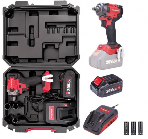 WORCRAFT Aku rázový utahovák 1/2" 450Nm CIW-S20LiBM-450, 1x4.0Ah, nabíječka