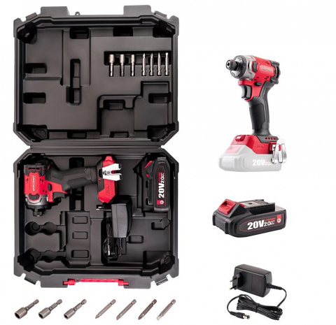 WORCRAFT Aku rázový utahovák HEX 1/4" 260Nm CIS-S20LiBM-260, 1x2.0Ah, nabíječka