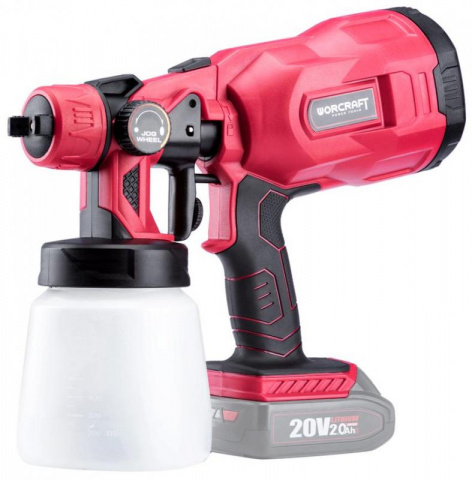 WORCRAFT Aku stříkací pistole 800ml, CSG-S20Li, 20V Li-Ion (bez baterie a nabíječky)