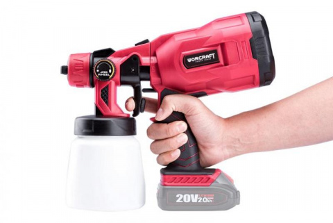 WORCRAFT Aku stříkací pistole 800ml, CSG-S20Li, 20V Li-Ion (bez baterie a nabíječky)