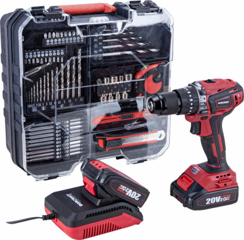 Worcraft CHD-S20LiBAT Aku vrtací šroubovák 20V, bezuhlíkový příklep 2x2.0Ah kufr ShareSYS