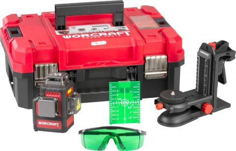 WORCRAFT CLL-S20Li Křížový laser 3D 360° zelený paprsek, samonivelační, 20V, bez baterie