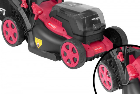 WORCRAFT CLM-S40Li ShareSYS Aku zahradní sekačka bezuhlíková 340mm, 35litrů