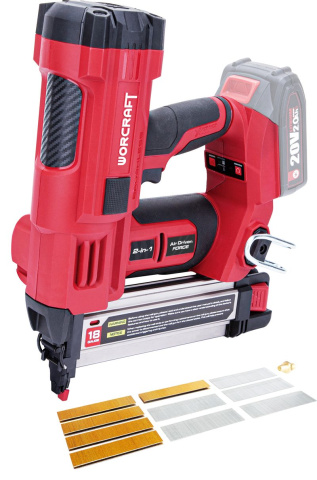 WORCRAFT CNS-S20LiB Aku hřebíkovačka/sponkovačka s integrovaným kompresorem, bezuhlíková