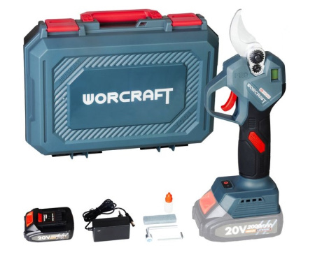WORCRAFT CSC-S20LiBCM Aku nůžky na větve, vinnou révu 20V Li-Ion baterie 2.0Ah, nabíječka