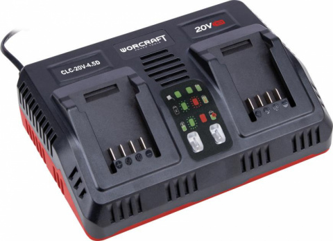 WORCRAFT Dvojitá RYCHLONABÍJEČKA Li-ion akumulátorů CLC-20V-4.4D pro set S20Li
