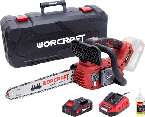 WORCRAFT Kompaktní aku řetězová pila 30cm 20V CGC-S20LiBAM, SET 1x4.0Ah