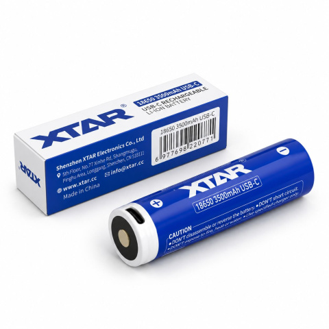 XTAR 18650 3,6 V 3500 mAh USB-C 10 A nabíjecí Li-ion baterie