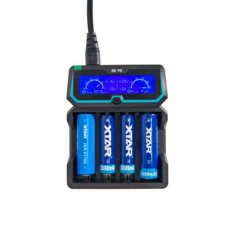 XTAR rychlonabíječka s LCD displejem XTAR 4 port, / 18650 / 26650 / AAA