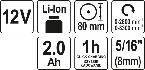 YATO Aku leštička 12V YT-82903