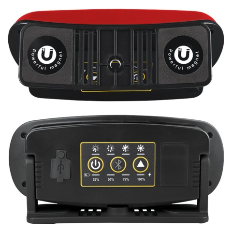 YATO Aku světlo reflektor 2x15W, USB nabíjecí, bluetooth reproduktor, powerbanka, magnet