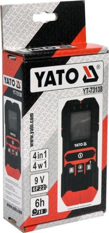 YATO Detektor kovů, elektrických kabelů, dřeva a vlkoměr YT-73138