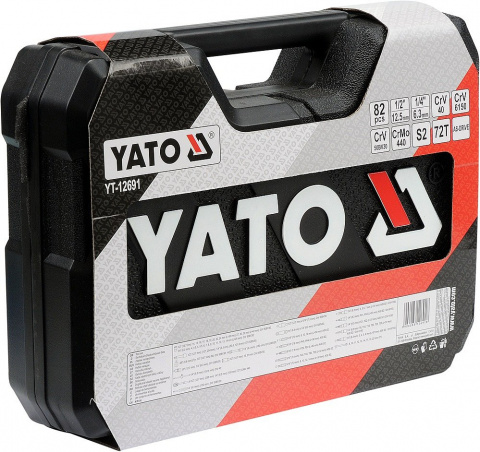 YATO Gola sada 1/2", 1/4" + příslušenství 82 ks YT-12691